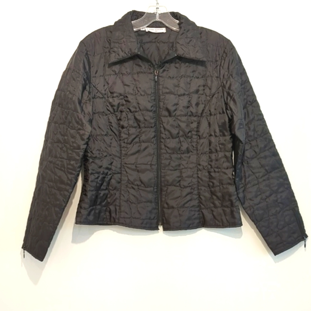 Anne Fountaine Paris Biker Jacket black women's size small (3)